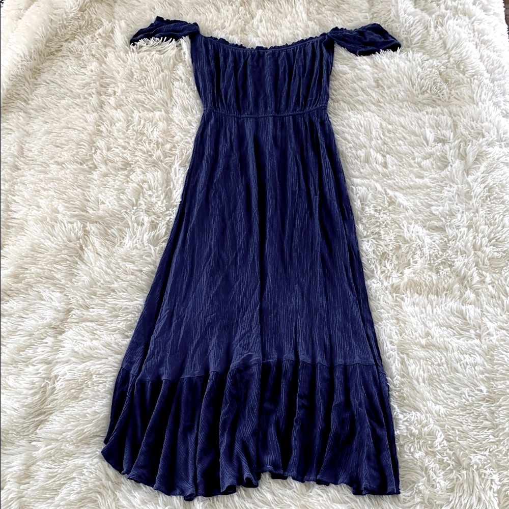 Black Swan Blue Asymmetrical Ruffled Sundress - Picture 3 of 3